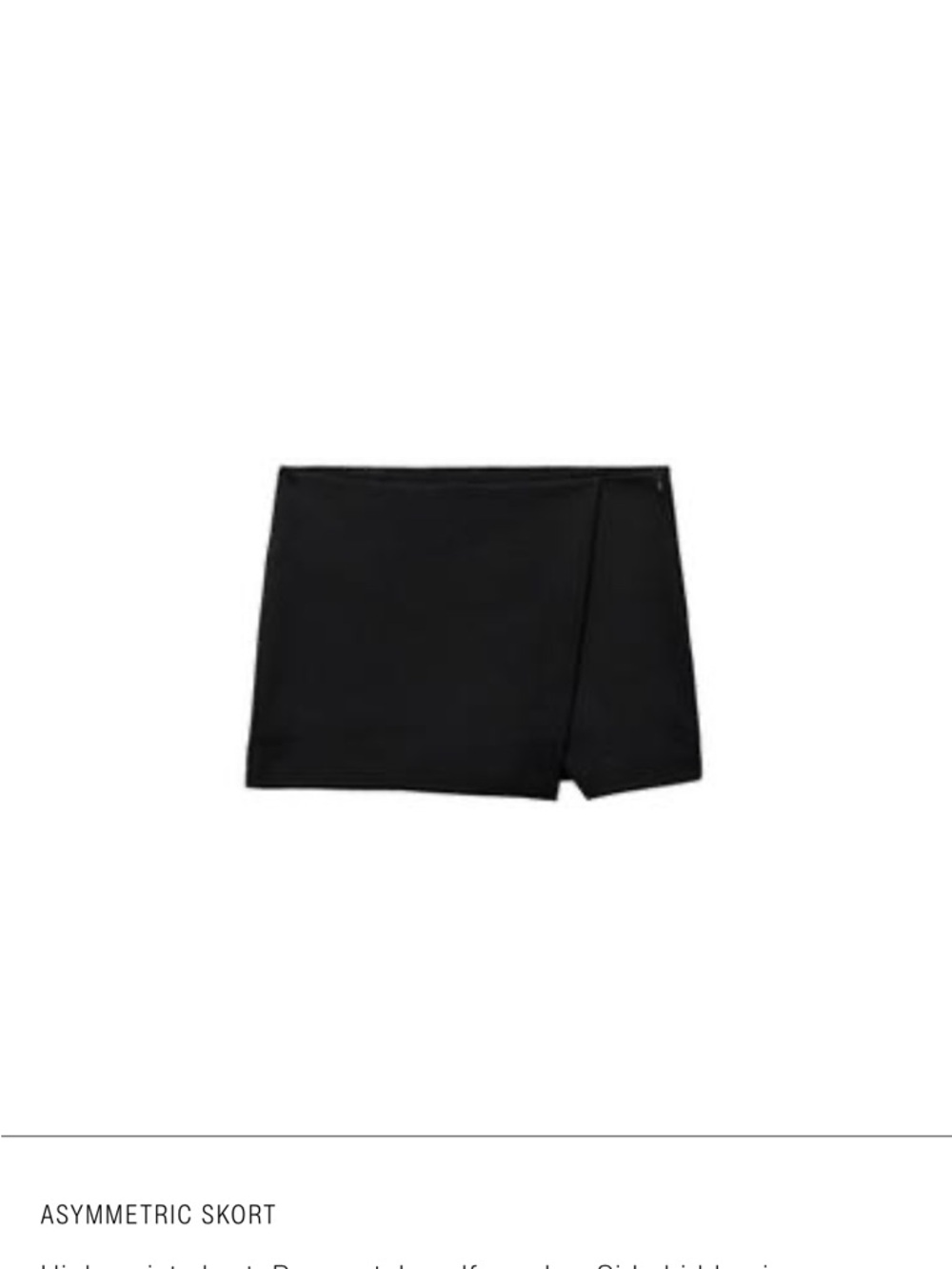 Zara Black Asymmetric Skort - Women Size XL